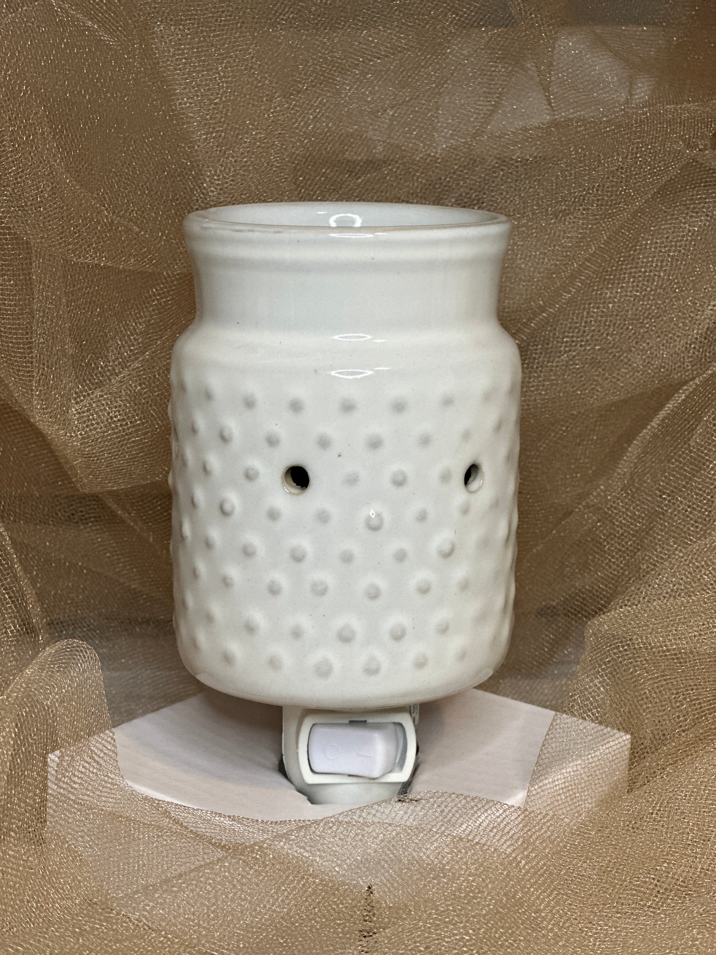 White Hobnail Wax Melt Warmer