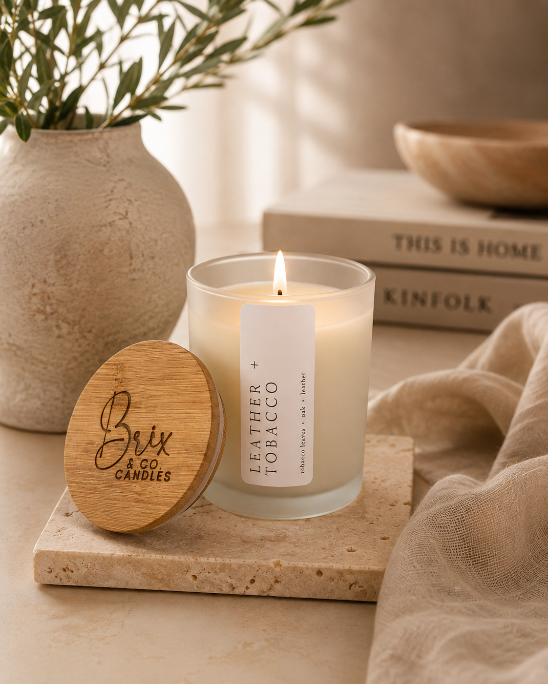 Leather + Tobacco Soy Candle